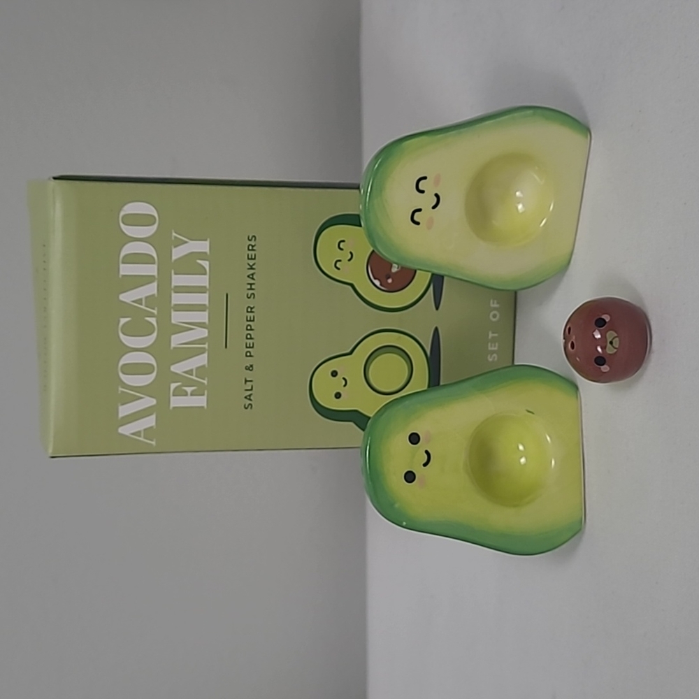 Avocado Family Set of 3 Salt & Pepper shakers